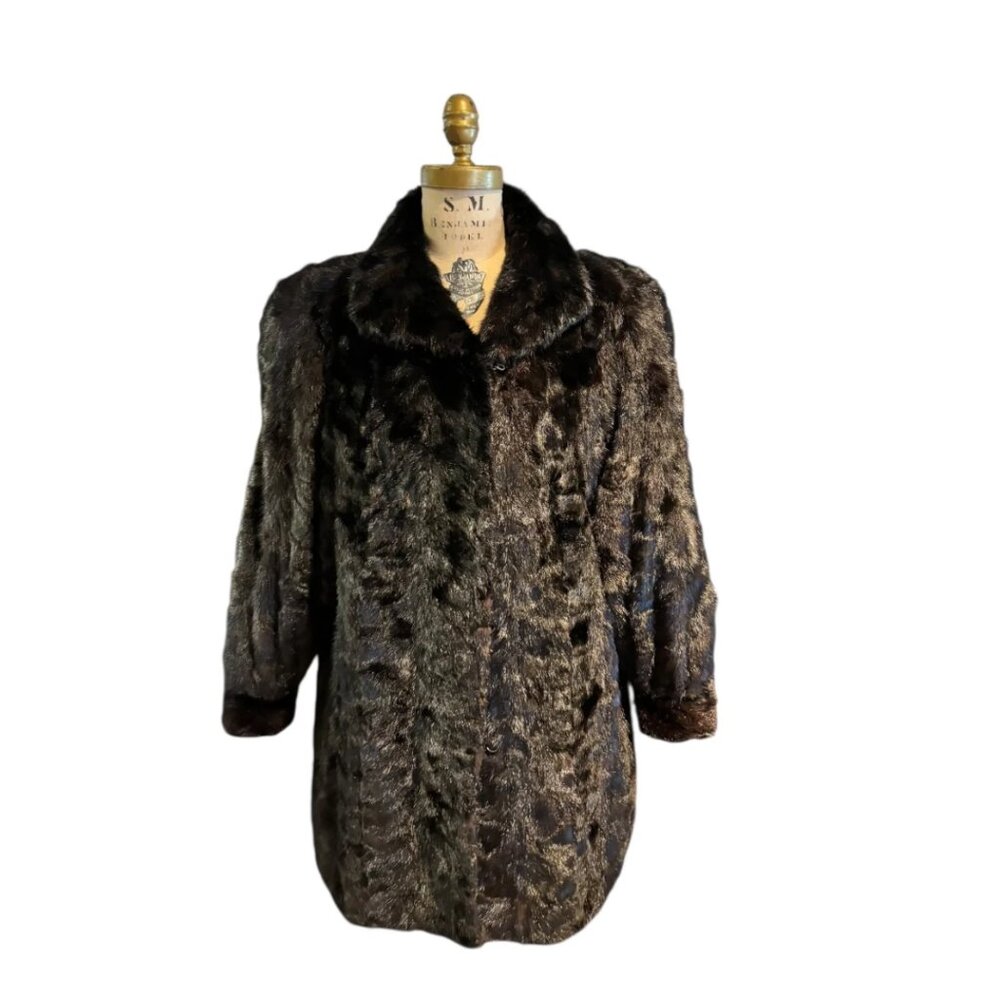 Armadio by Delia Black Fur Coat, Large